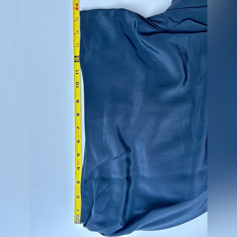 EUC Yoana Baraschi Anthropologie Silk Navy Draped pencil skirt, size 8